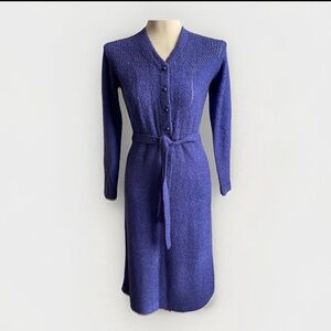 NWT Deadstock Vintage Just Mort Knit Dress Periwinkle Blue Chenille Purple Small